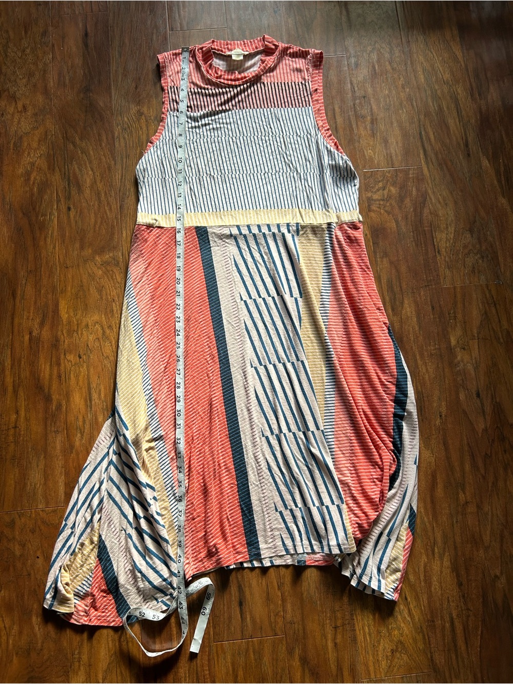Maeve Anthropologie Cleary Striped Sleeveless Jersey Midi Dress Multicolor XL - Picture 4 of 7